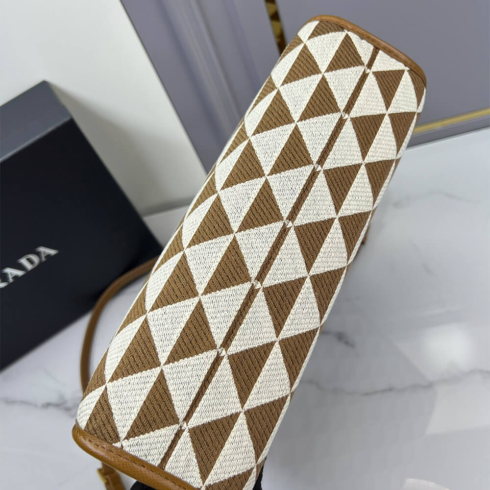 Small Prada Symbole jacquard fabric handbag
