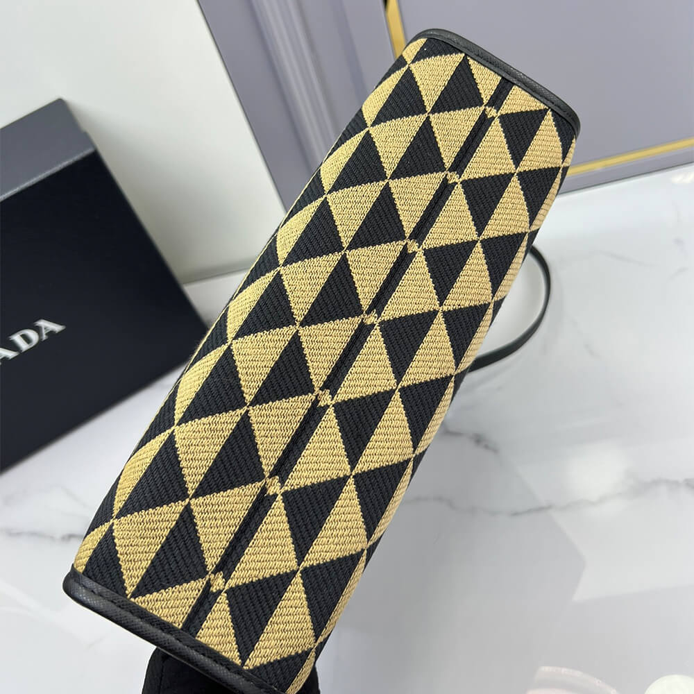 Small Prada Symbole jacquard fabric handbag