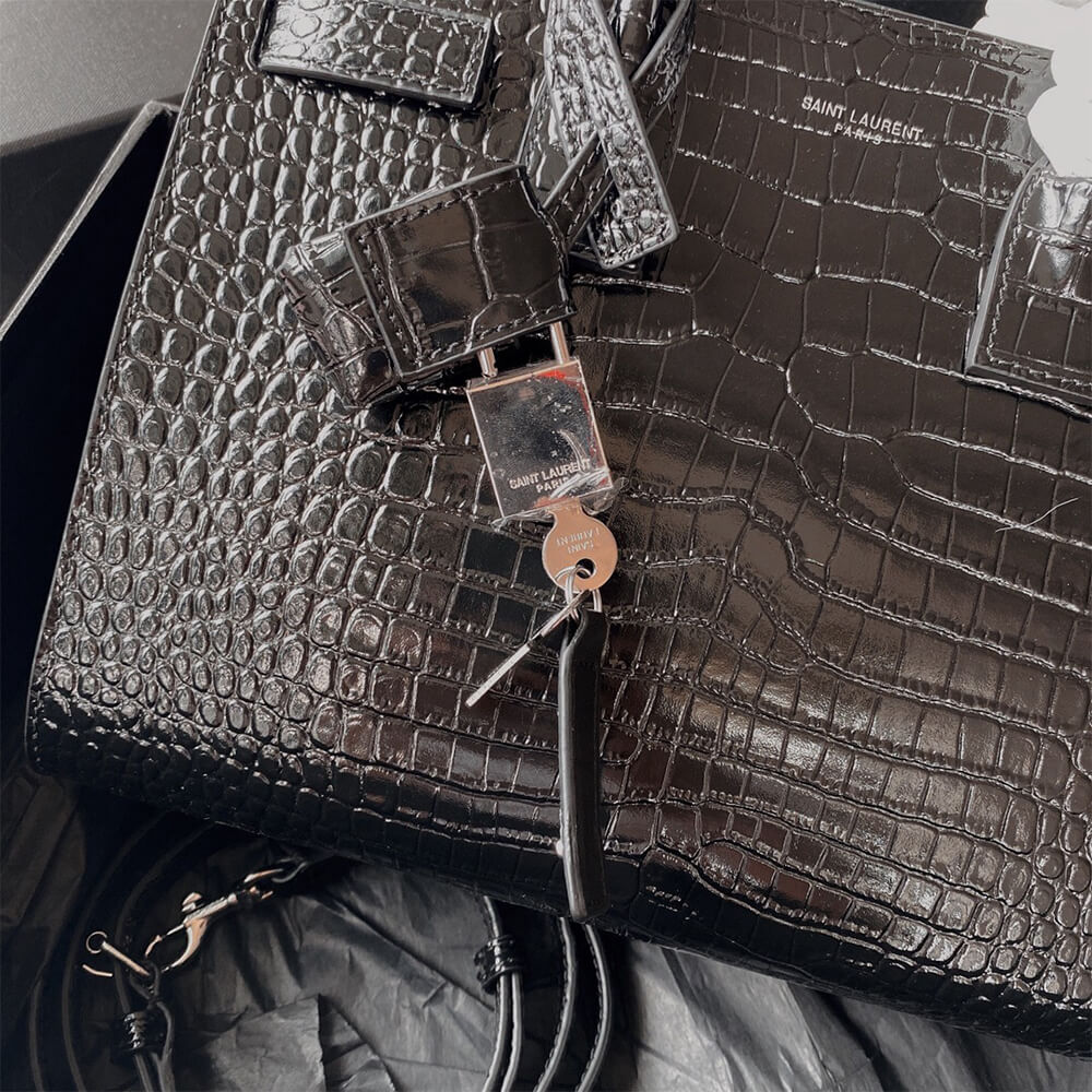 YSL SAC DE JOUR BABY IN CROCODILE-EMBOSSED