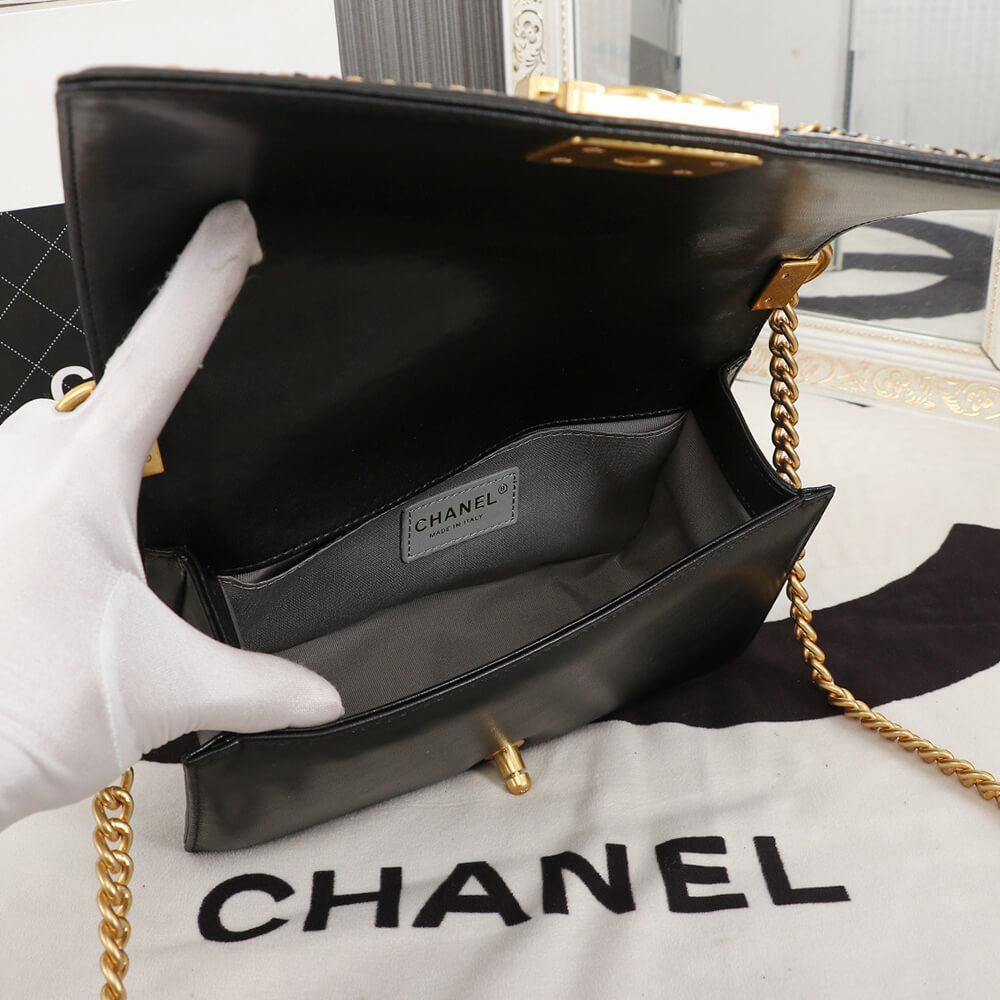Chanel Top Handle Chevron Boy Handbag