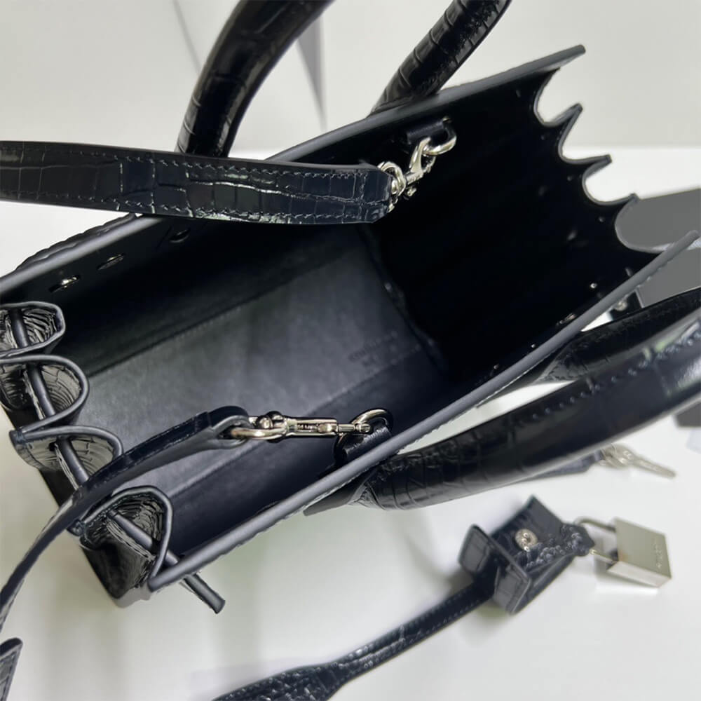 YSL SAC DE JOUR NANO IN EMBOSSED CROCODILE SHINY LEATHER