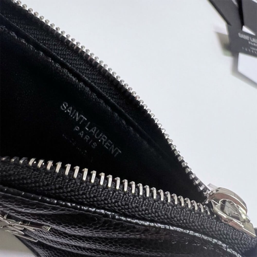 YSL CASSANDRE MATELASSÉ FRAGMENTS ZIPPED CARD CASE(HIGH-END GRADE)