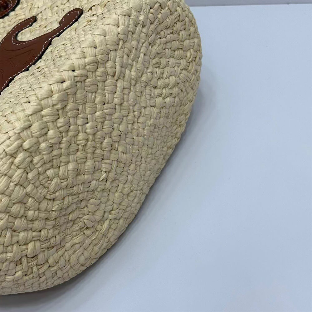 CELINE CLASSIC RAFFIA AND CALFSKIN