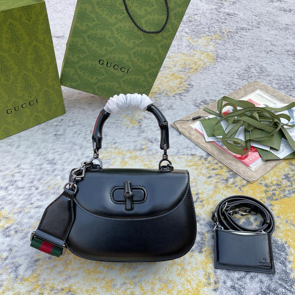 G*u*i bamboo 1947 jumbo gg small top handle bag