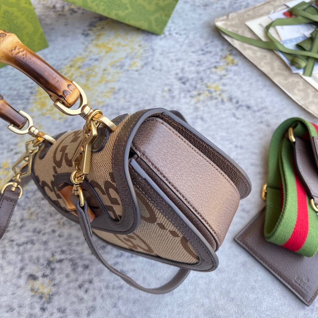 G*u*i bamboo 1947 jumbo gg small top handle bag