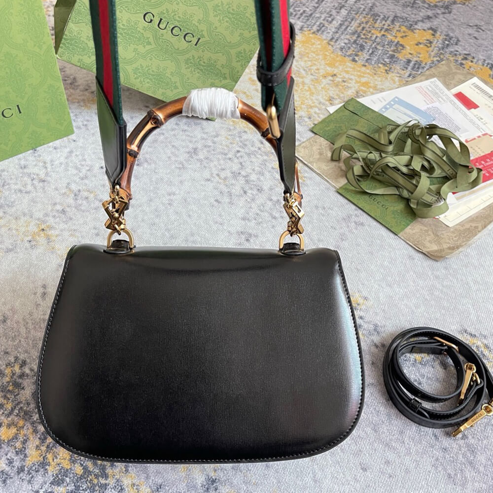 G*u*i bamboo 1947 jumbo gg small top handle bag