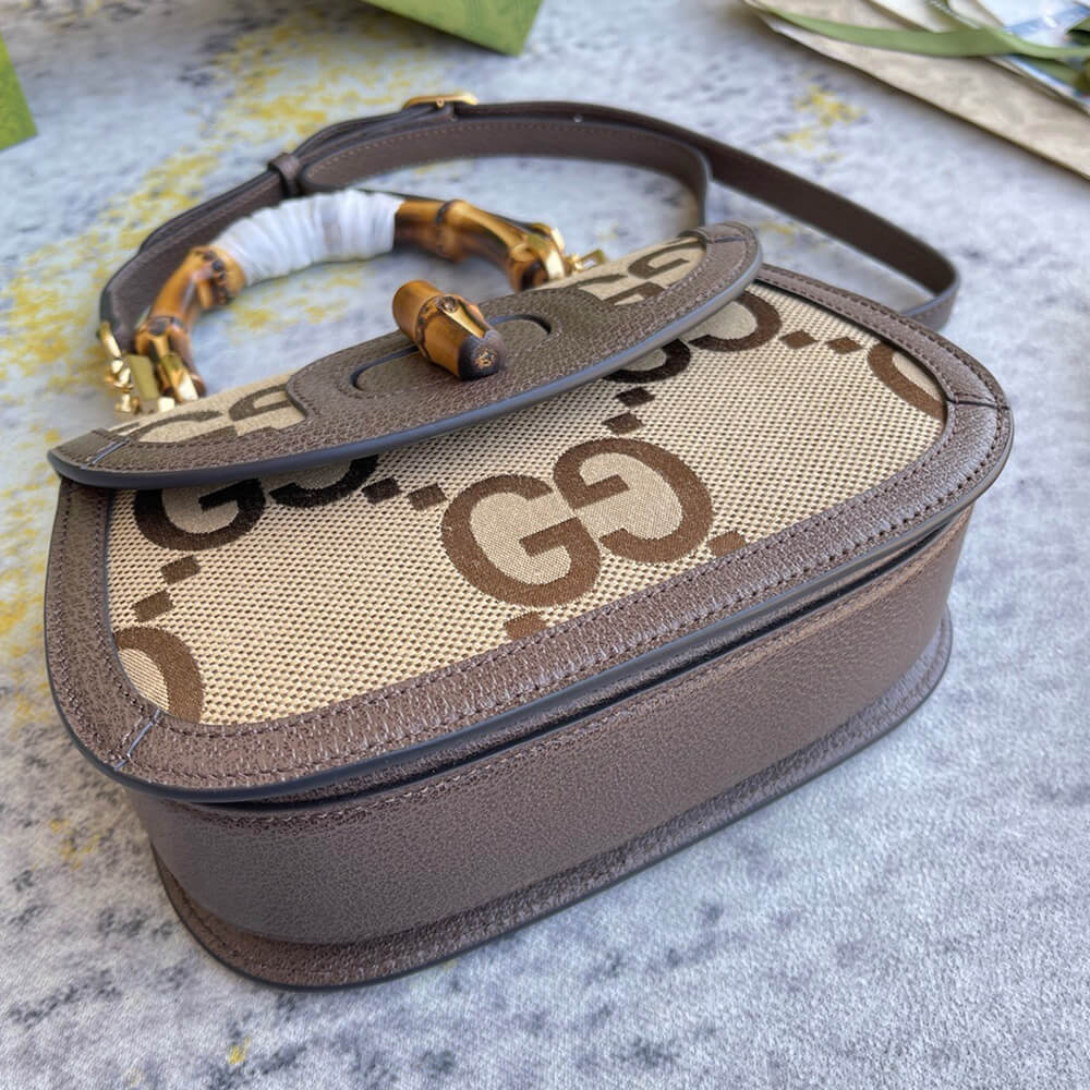 G*u*i bamboo 1947 jumbo gg small top handle bag