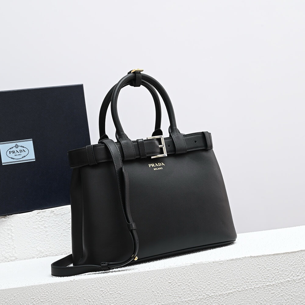 Prada Buckle small leather handbag with belt(high-end grade)