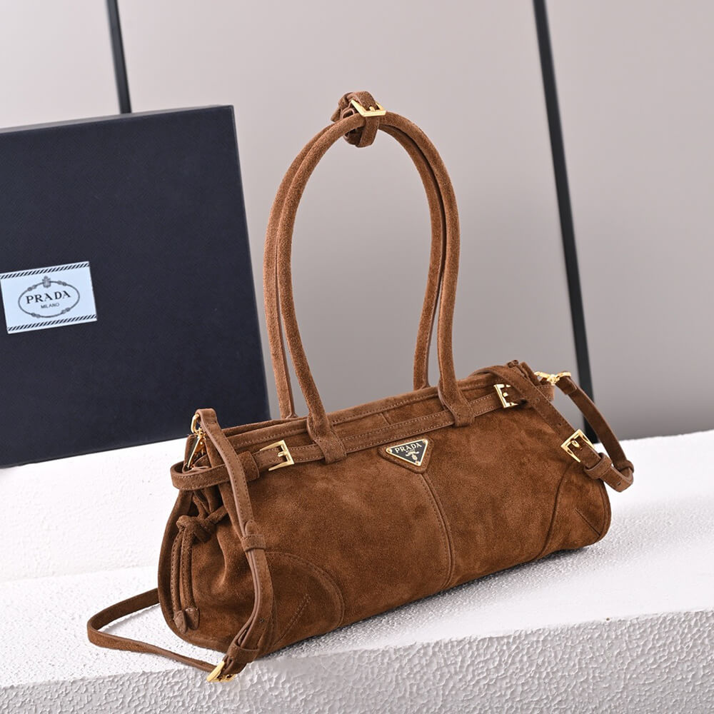 Prada Medium suede handbag(high-end grade)