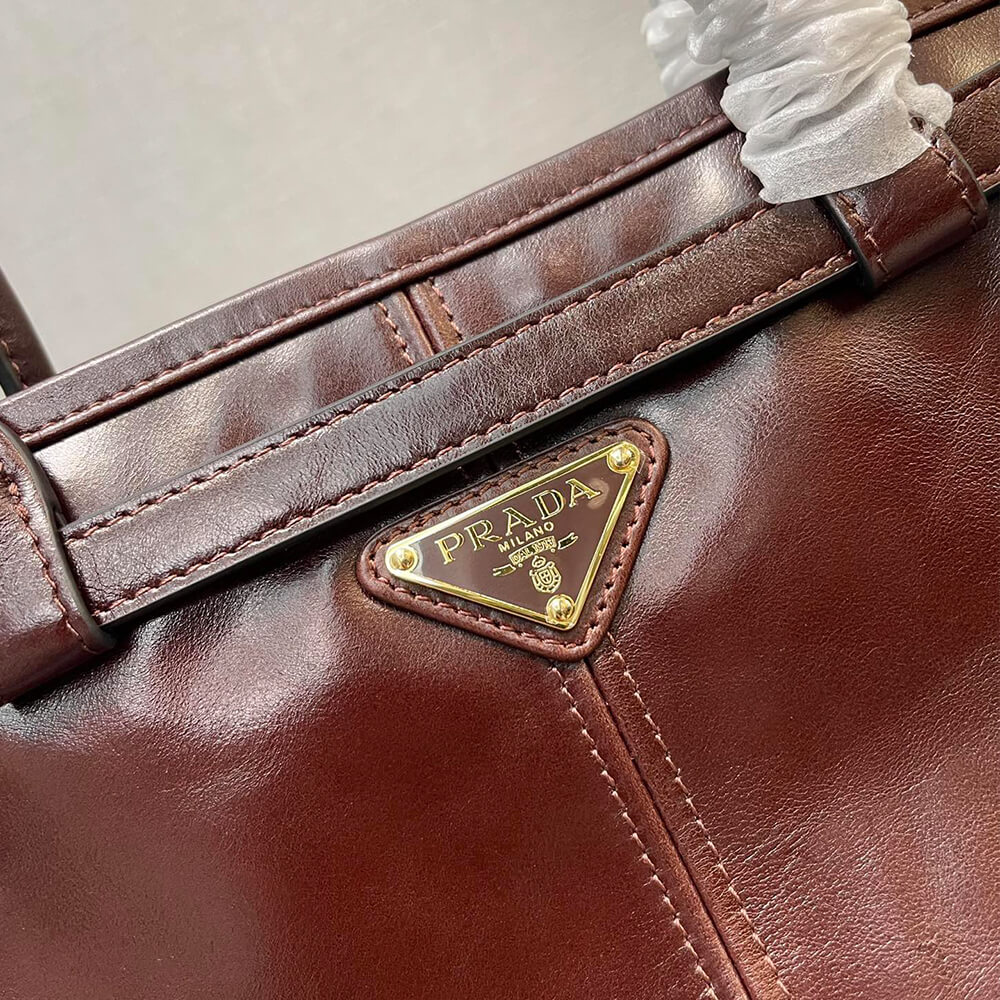Prada Large leather handbag(high-end grade)