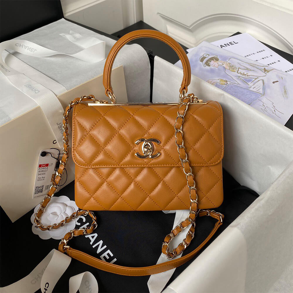 CHANEL Mini Flap Bag with Top Handle(HIGH-END GRADE)