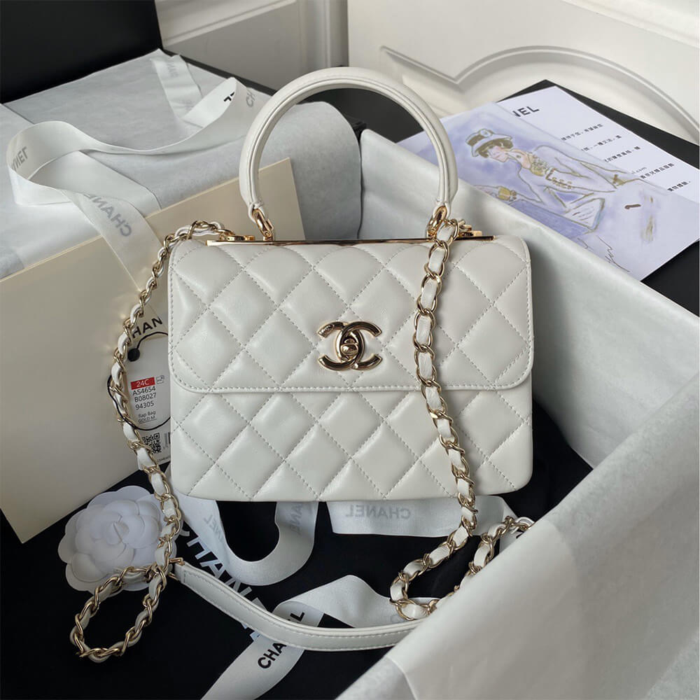 CHANEL Mini Flap Bag with Top Handle(HIGH-END GRADE)