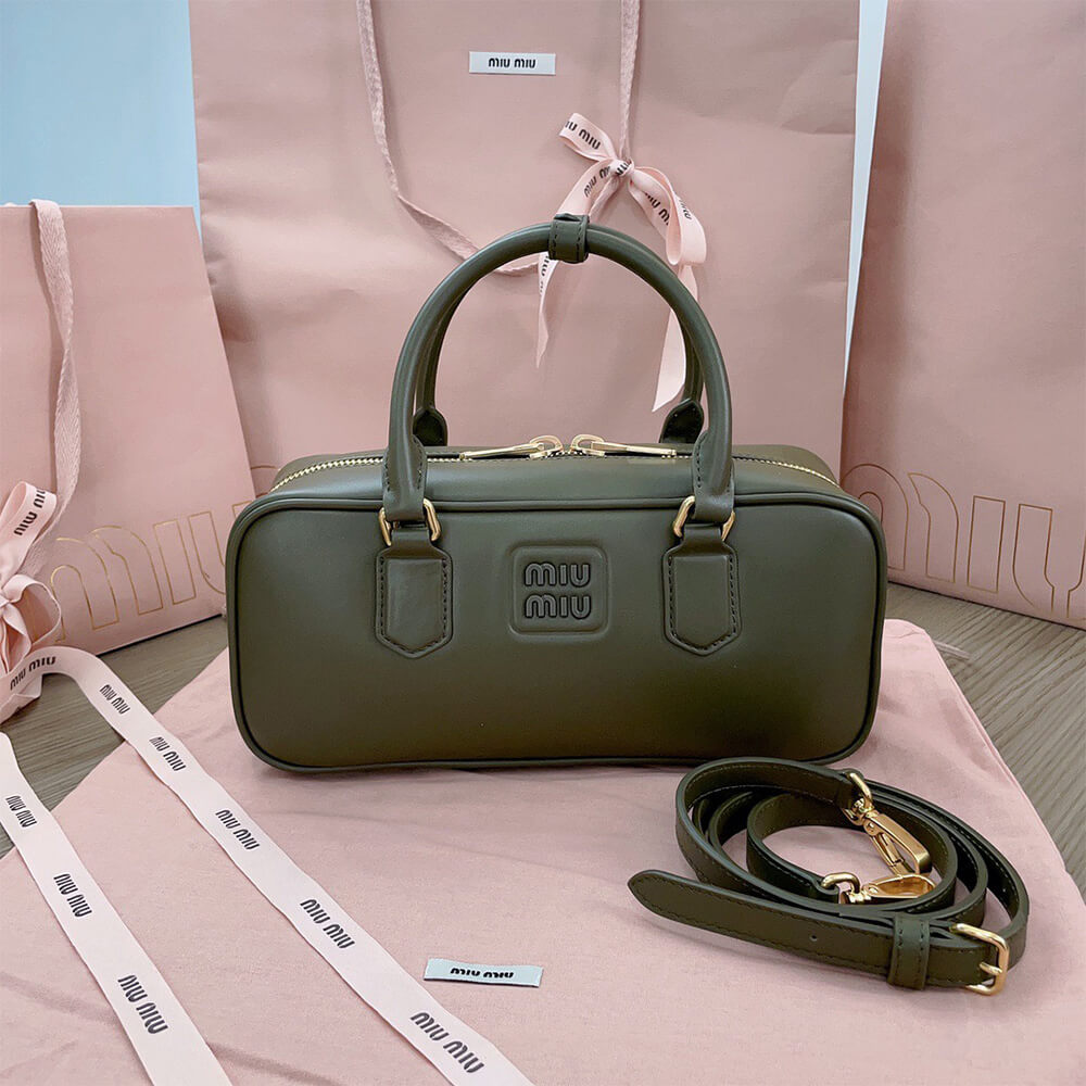 MIUMIU Large Arcadie Leather Bag(HIGH-END GRADE)