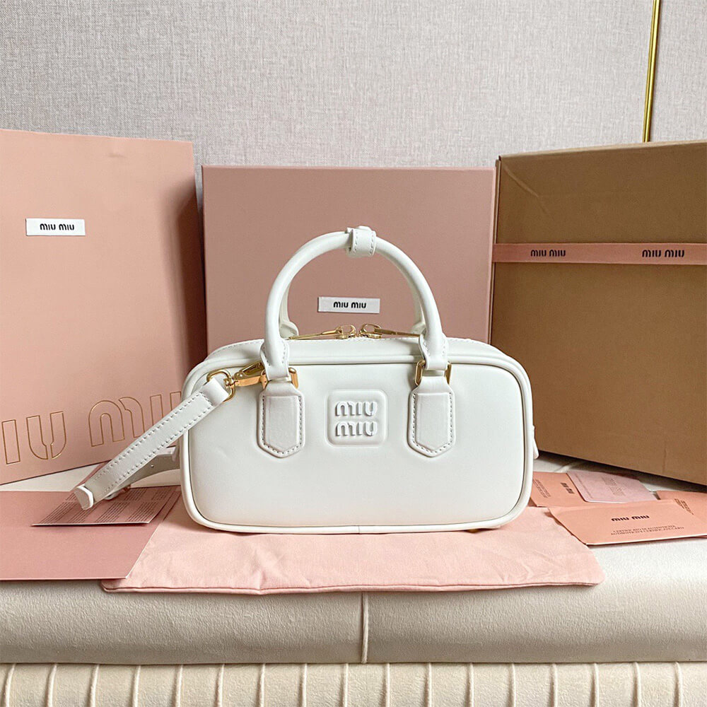 MIUMIU Medium Arcadie Leather Bag(HIGH-END GRADE)