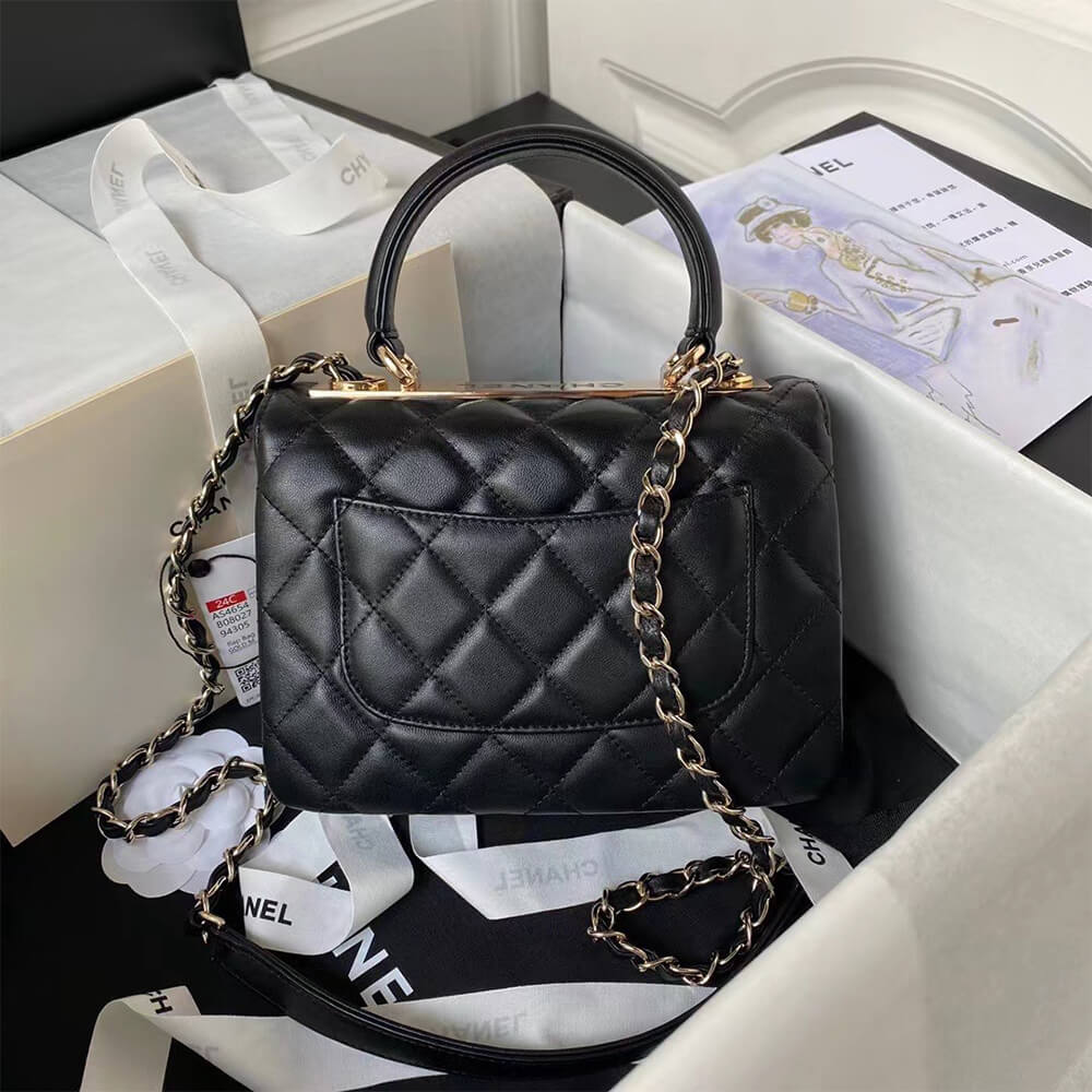 CHANEL Mini Flap Bag with Top Handle(HIGH-END GRADE)