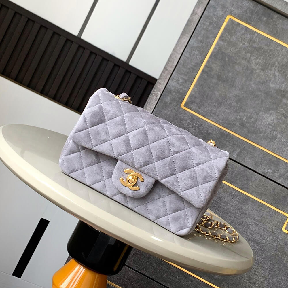 CHANEL SUEDE MINI FLAP BAG(HIGH-END GRADE)