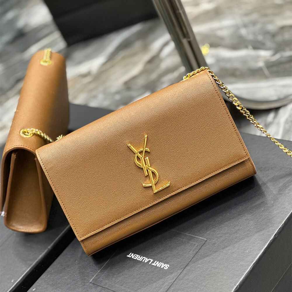YSL kate medium in grain de poudre embossed leather
