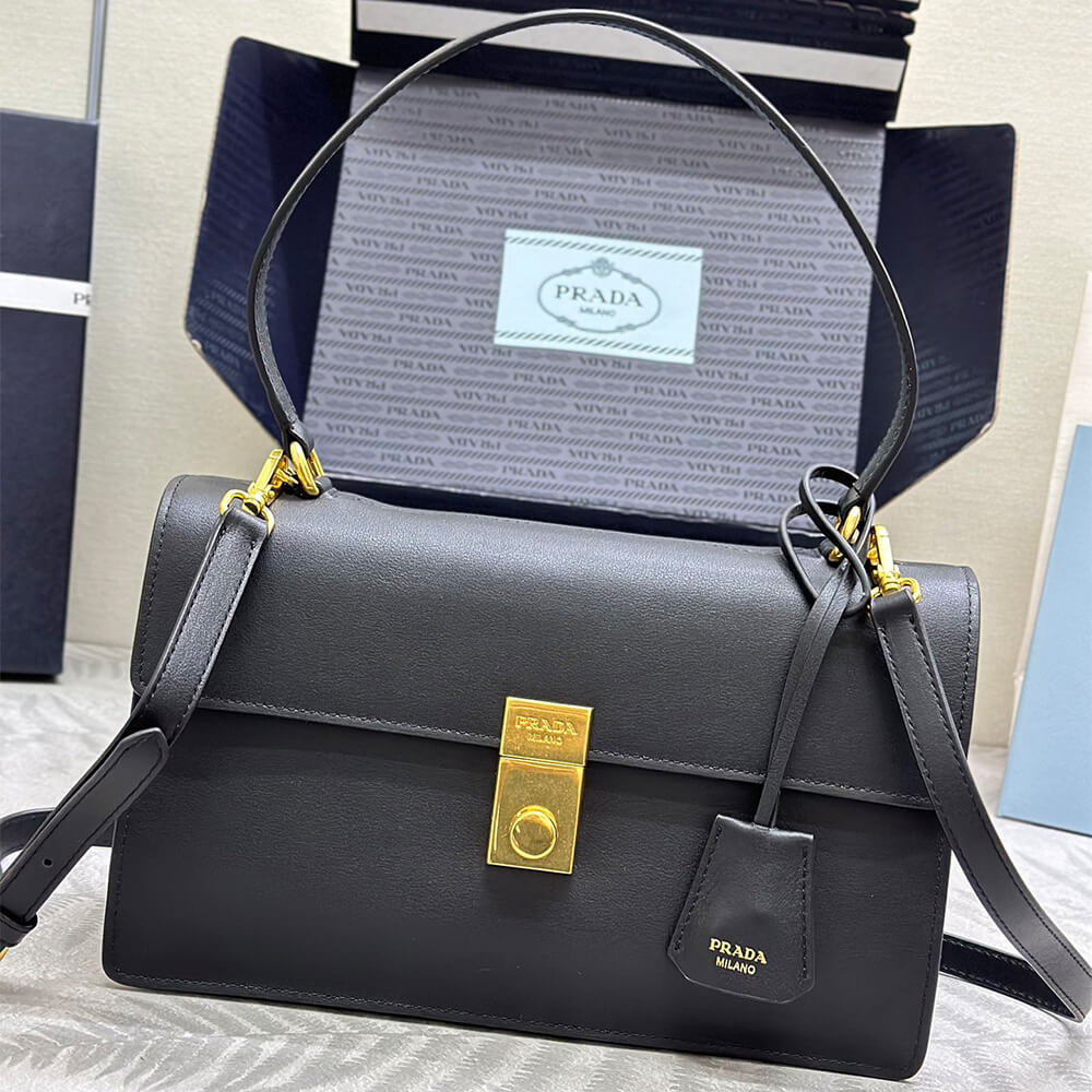 Prada Soft Sound medium leather shoulder bag(high-end grade)
