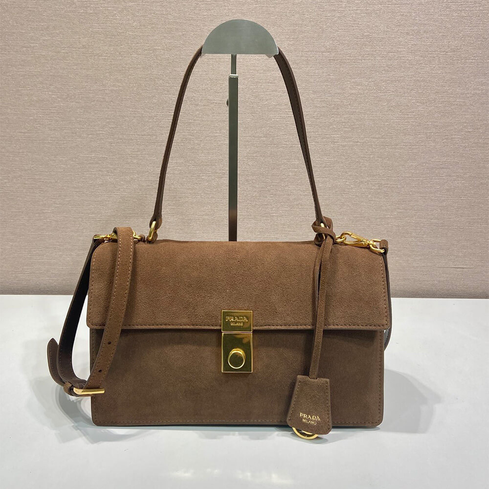 Prada Soft Sound medium suede shoulder bag(high-end grade)