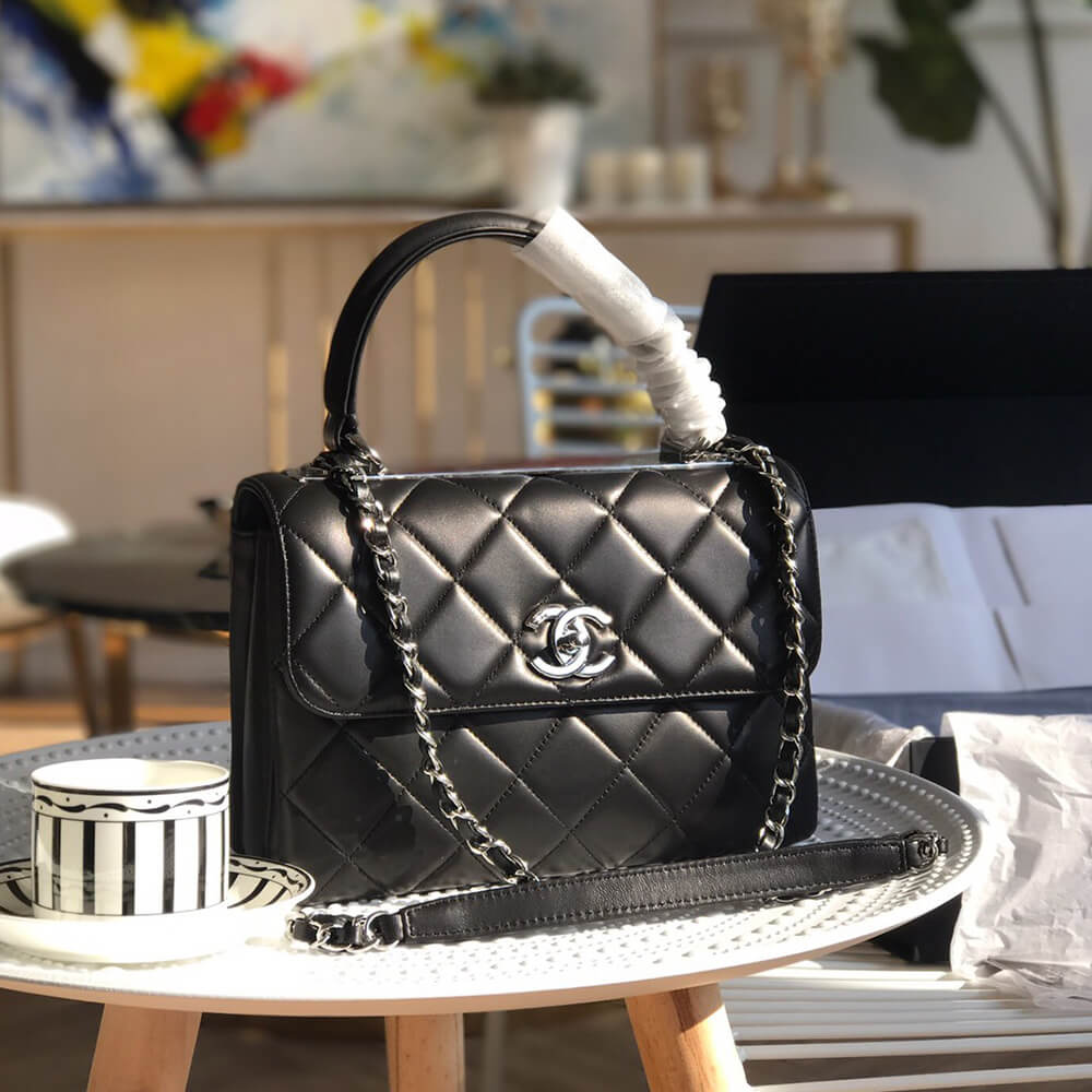 CHANEL FLAP BAG WITH TOP HANDLE(HIGH-END GRADE)