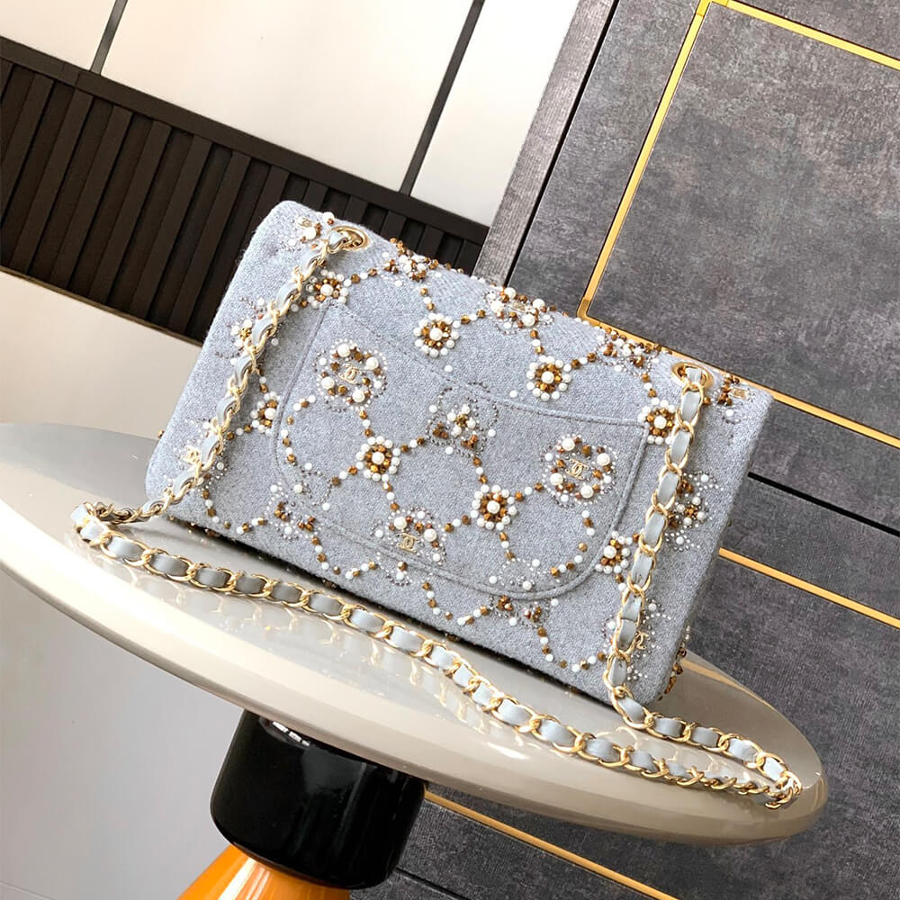 CHANEL Pearl Classic Double Flap Handbag(HIGH-END GRADE)