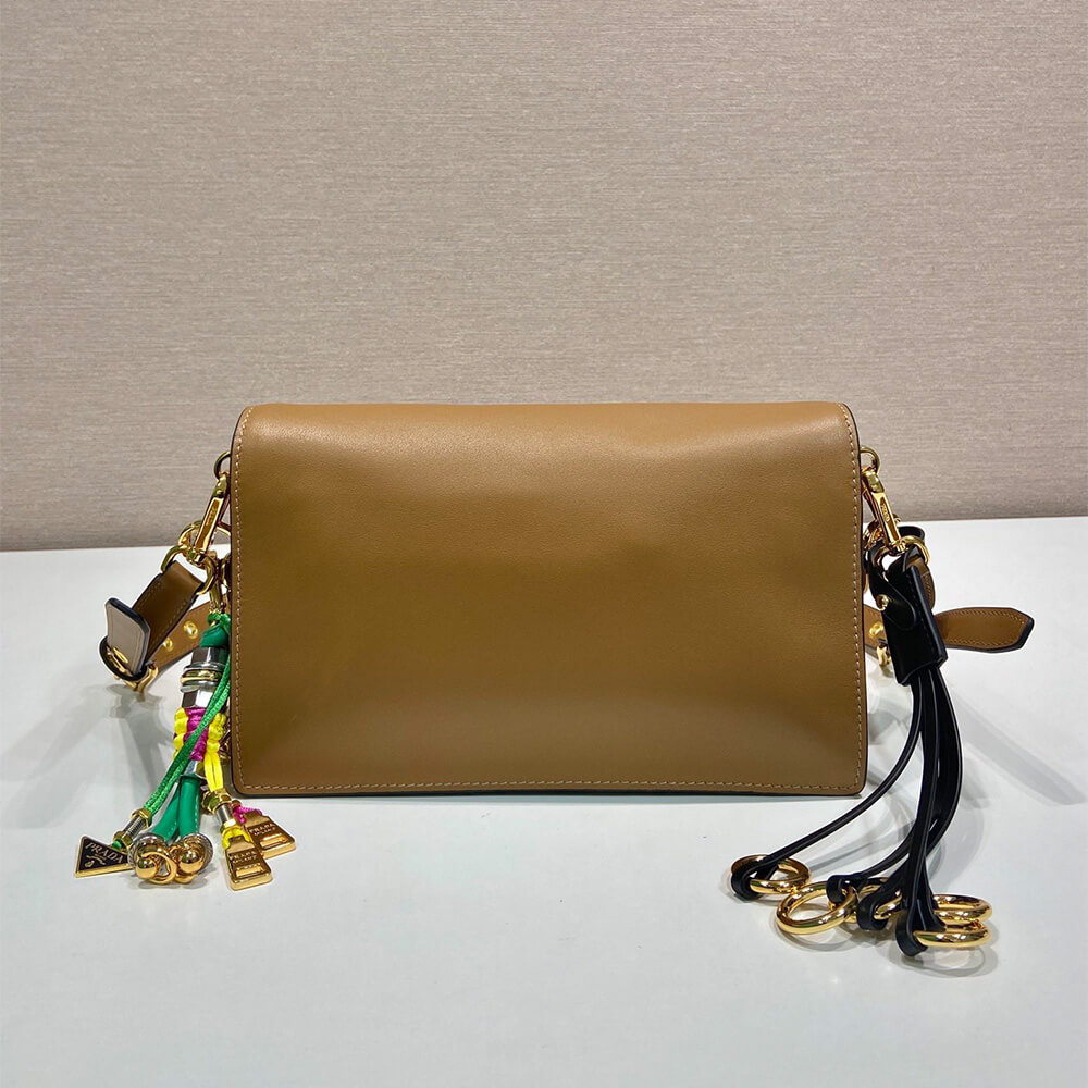 Prada Soft Sound small leather shoulder bag with charms(high-end grade)