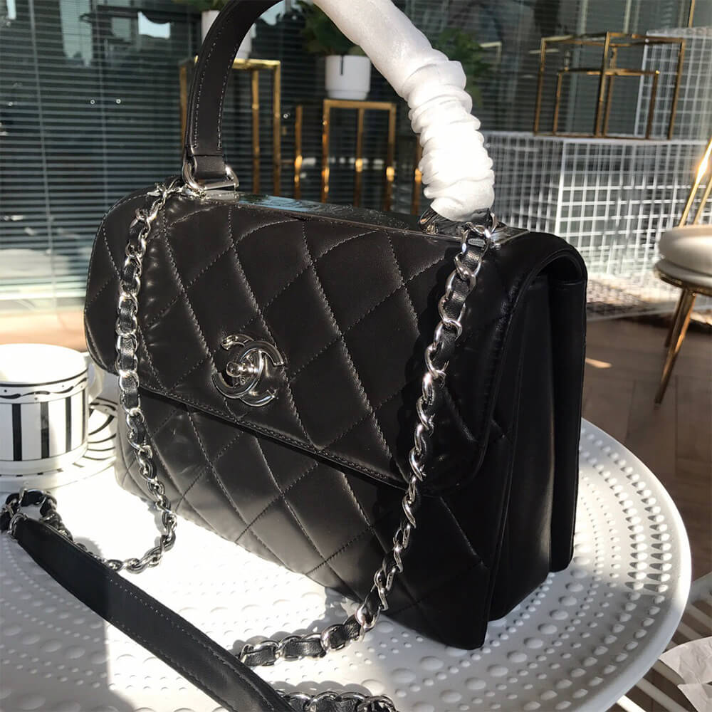 CHANEL FLAP BAG WITH TOP HANDLE(HIGH-END GRADE)
