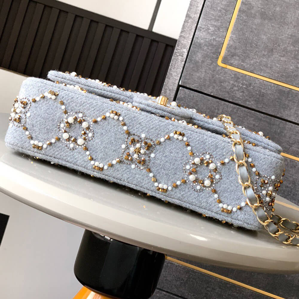 CHANEL Pearl Classic Double Flap Handbag(HIGH-END GRADE)