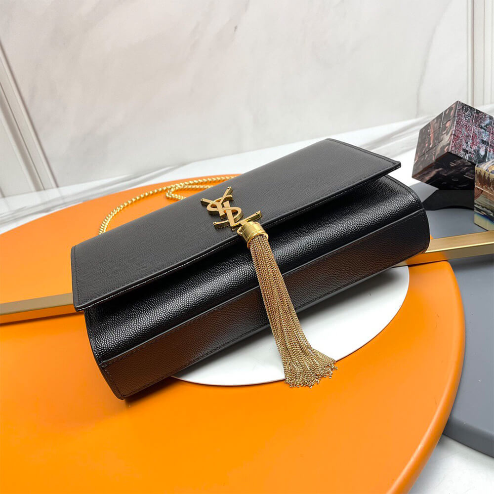YSL kate medium tassel in grain de poudre embossed leather