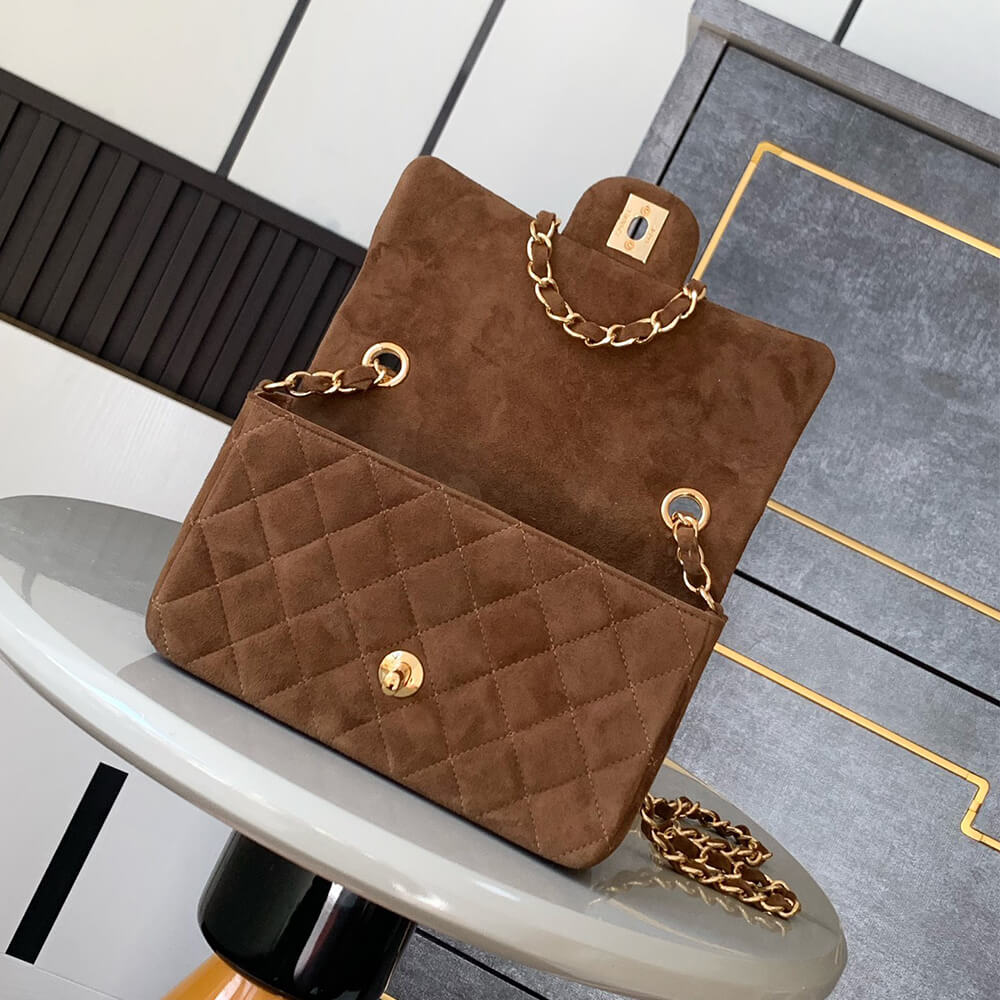 CHANEL SUEDE MINI FLAP BAG(HIGH-END GRADE)