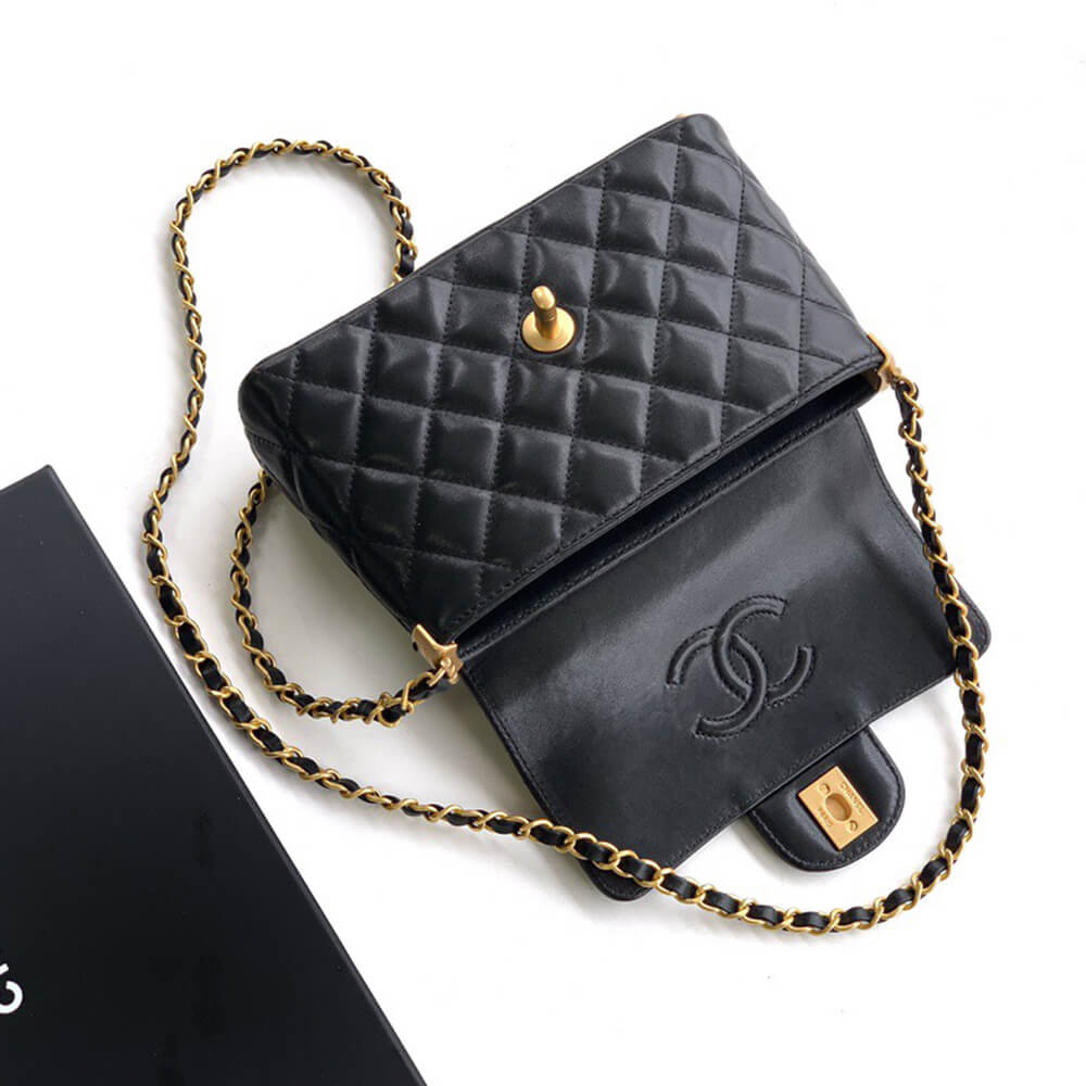 CHANEL Small Flap Bag with Top Handle(HIGH-END GRADE)