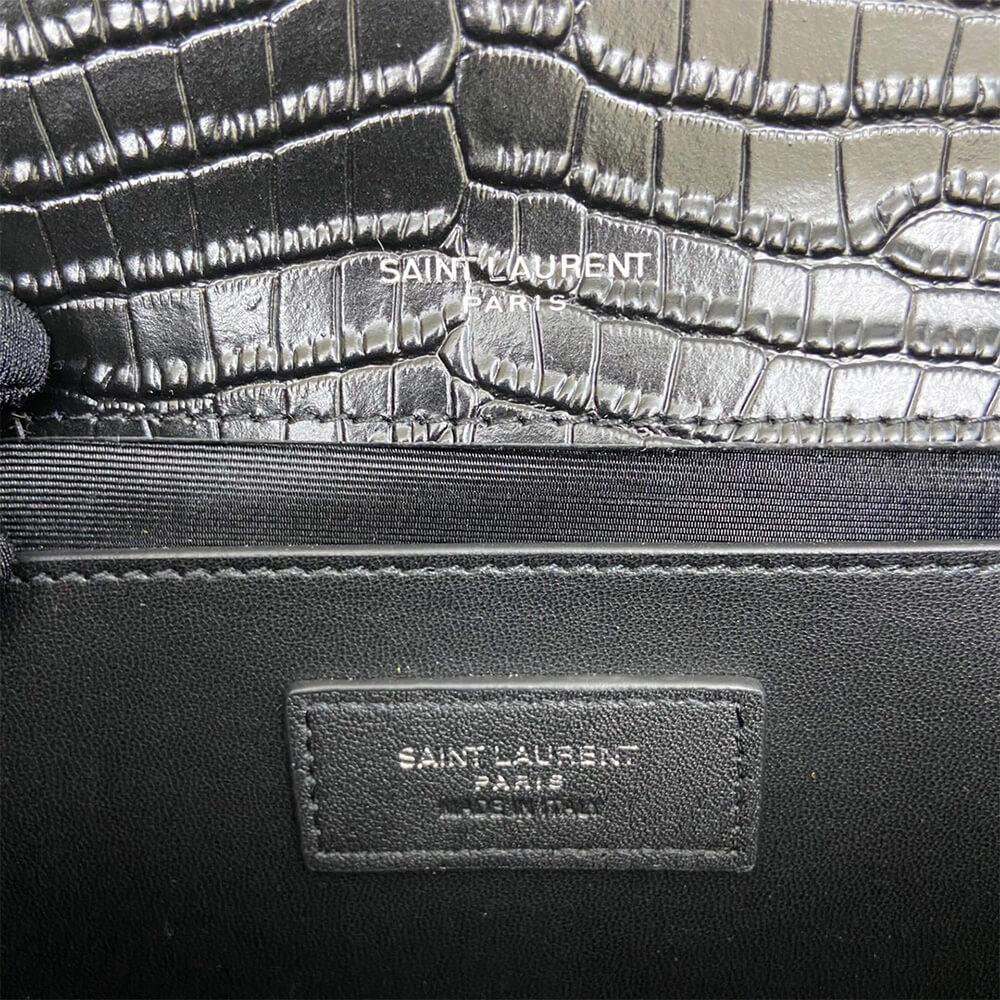YSL kate medium tassel in crocodile-embossed leather