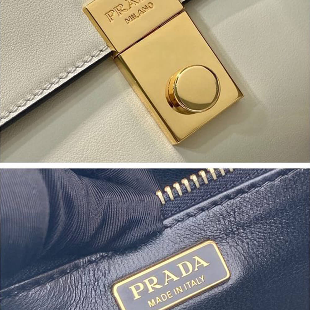 Prada Soft Sound small leather shoulder bag with charms(high-end grade)