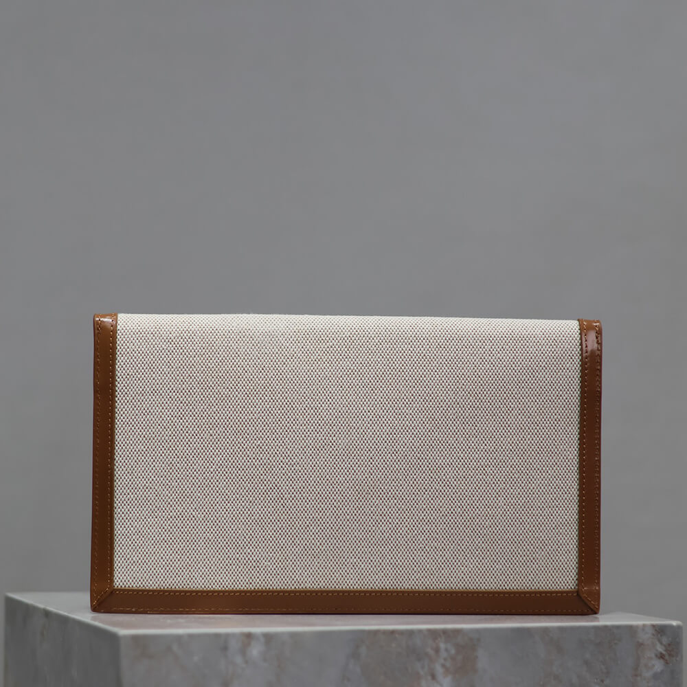 YSL uptown pouch in canvas and leather