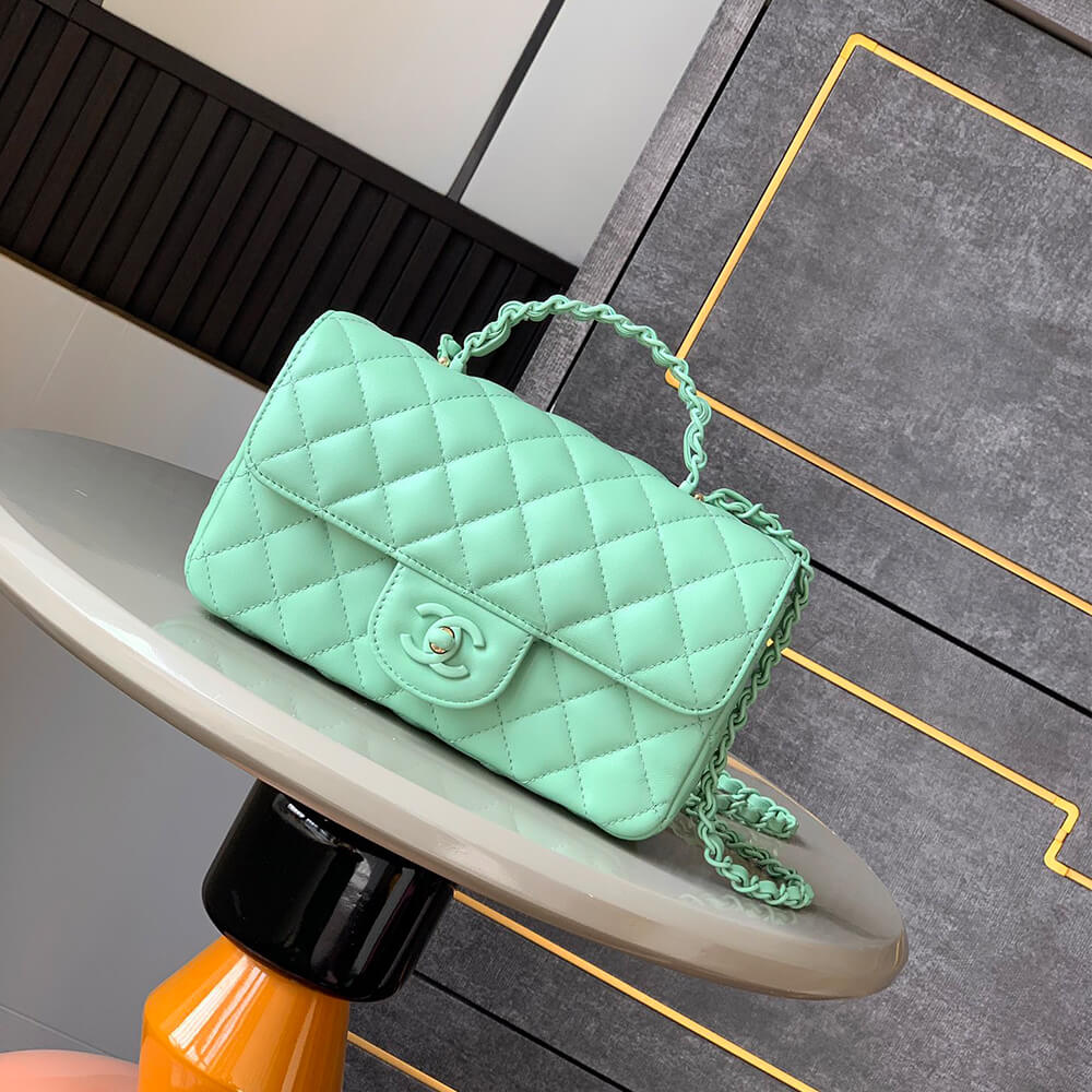 Chanel Mini Flap Bag with Top Handle(HIGH-END GRADE)