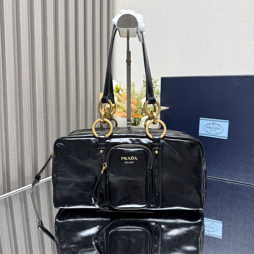 Prada Dangle medium leather top-handle bag(HIGH-END GRADE)