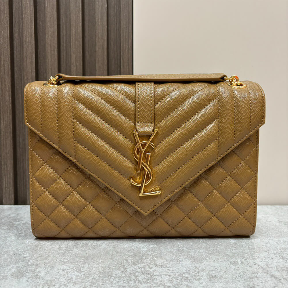 YSL envelope medium in grained leather