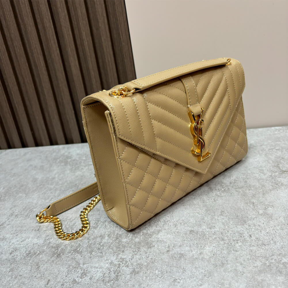 YSL envelope medium in grained leather