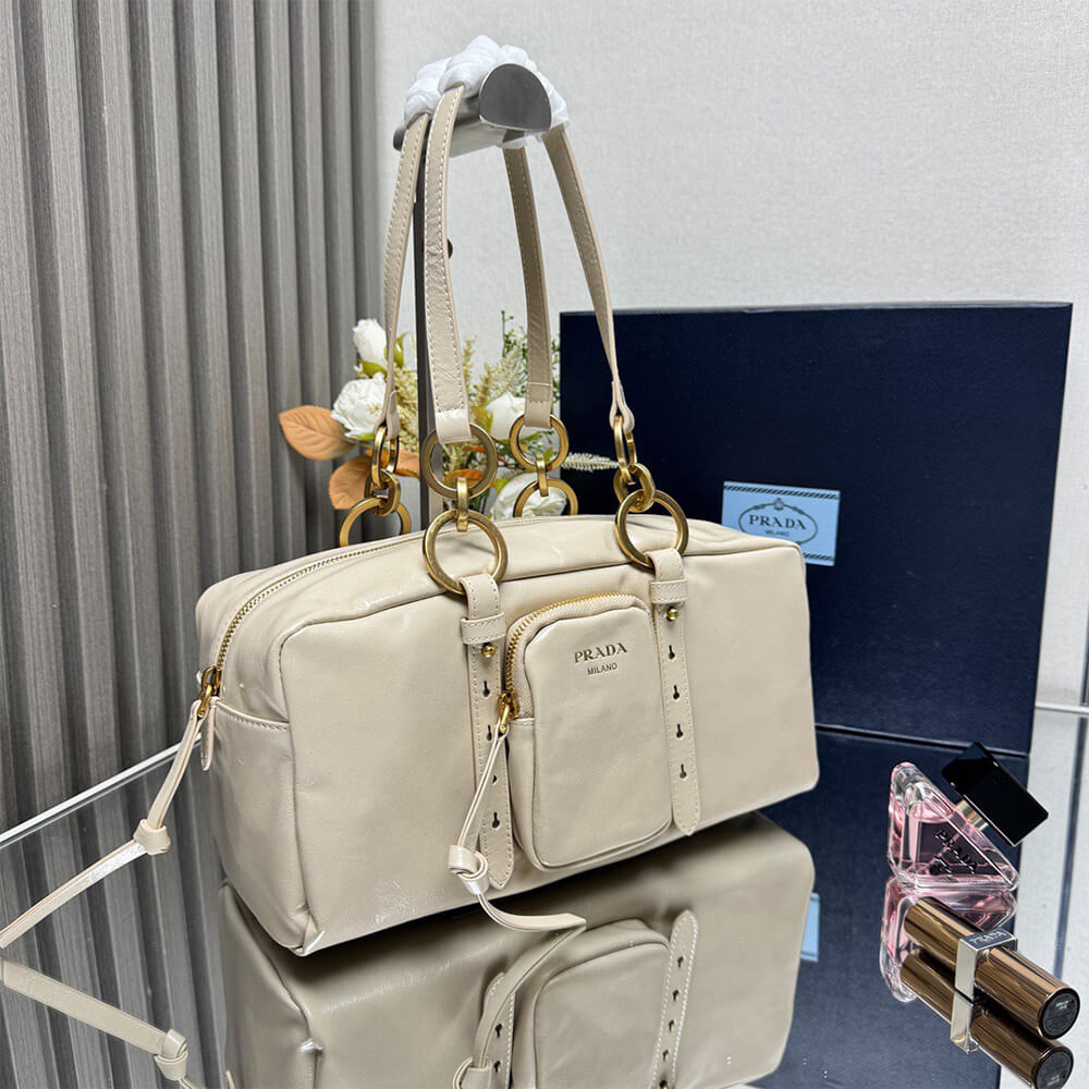Prada Dangle medium leather top-handle bag(HIGH-END GRADE)