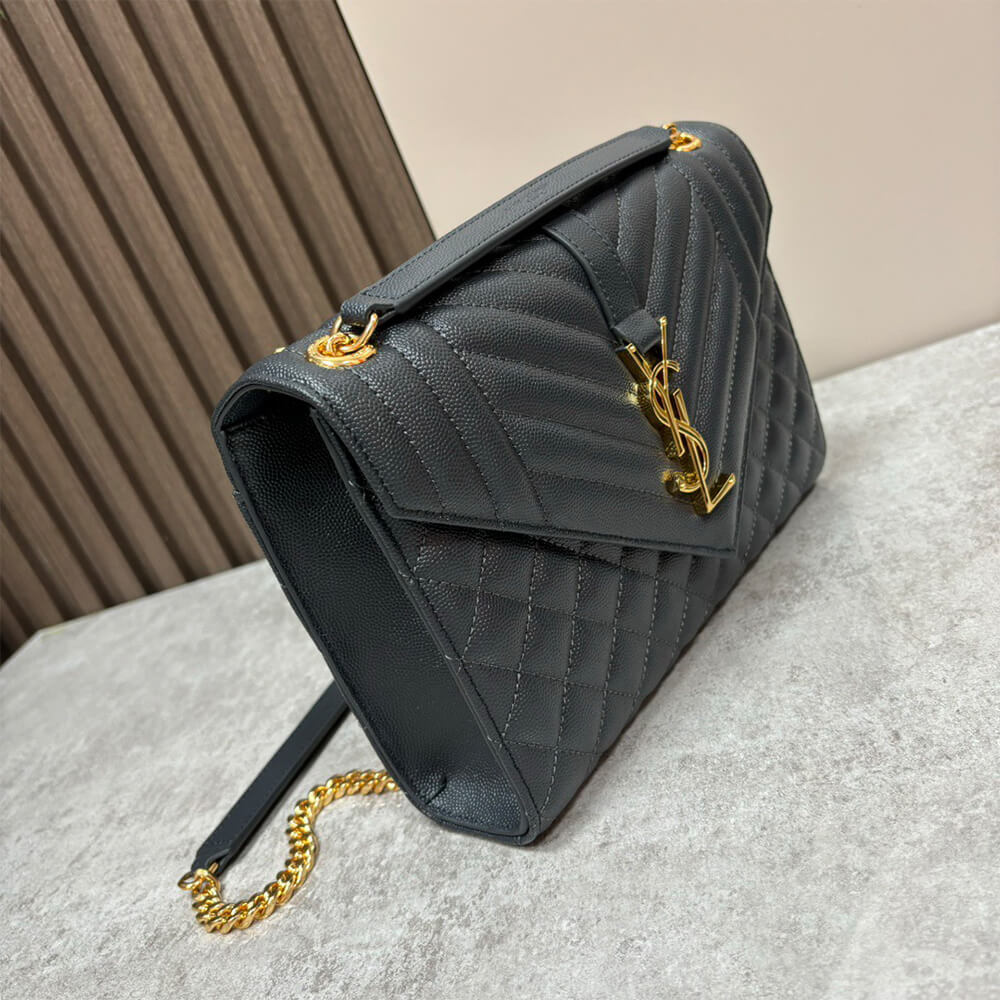 YSL envelope medium in grained leather