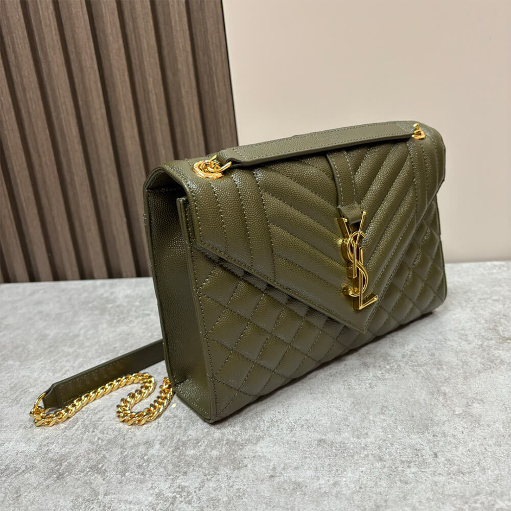 YSL envelope medium in grained leather