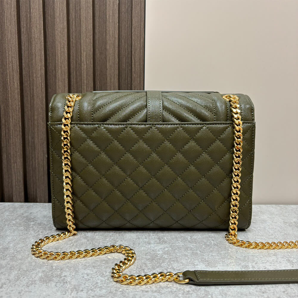 YSL envelope medium in grained leather