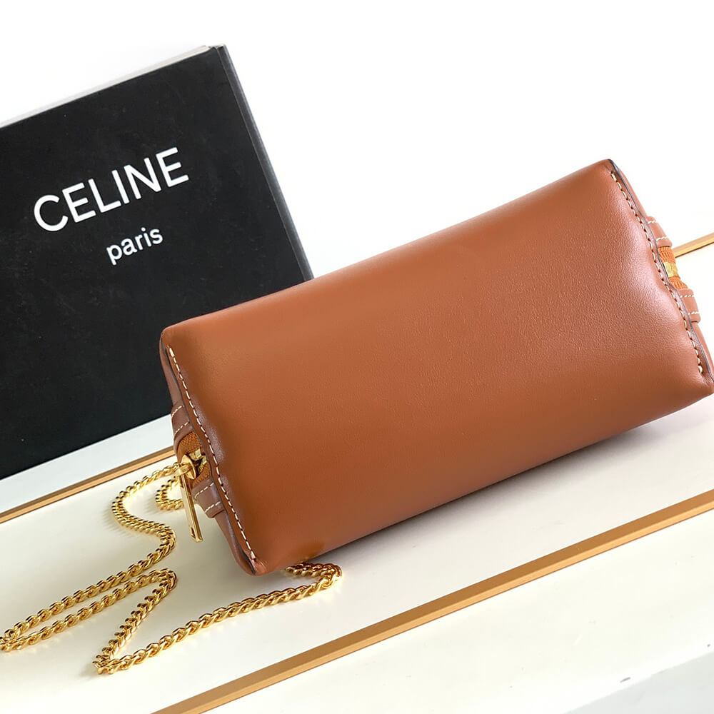 CELINE Clutch on Chain Cuir triomphe IN smooth calfskin(High-end Grade)