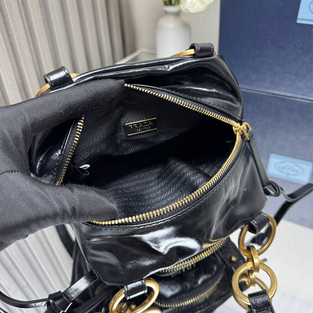 Prada Dangle leather top-handle mini-bag(HIGH-END GRADE)