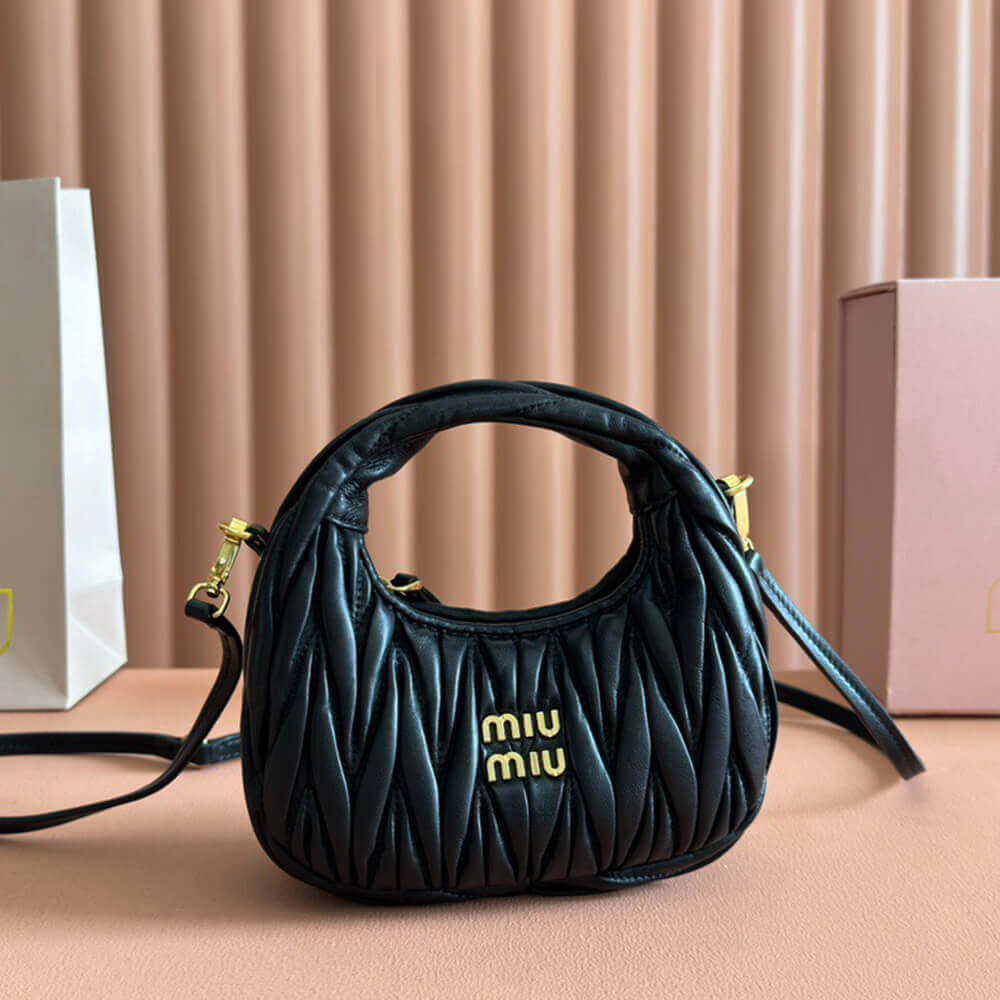 Mini Wander matelasse nappa leather hobo bag(high-end grade)