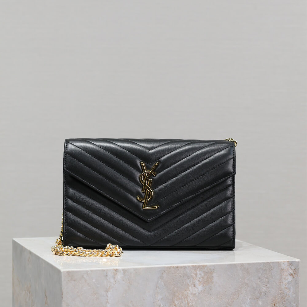 YSL cassandre chain wallet in lambskin